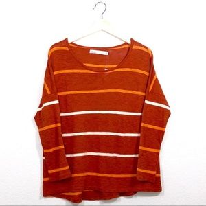 Madewell Orange Hi-Line Lanestripe Tee